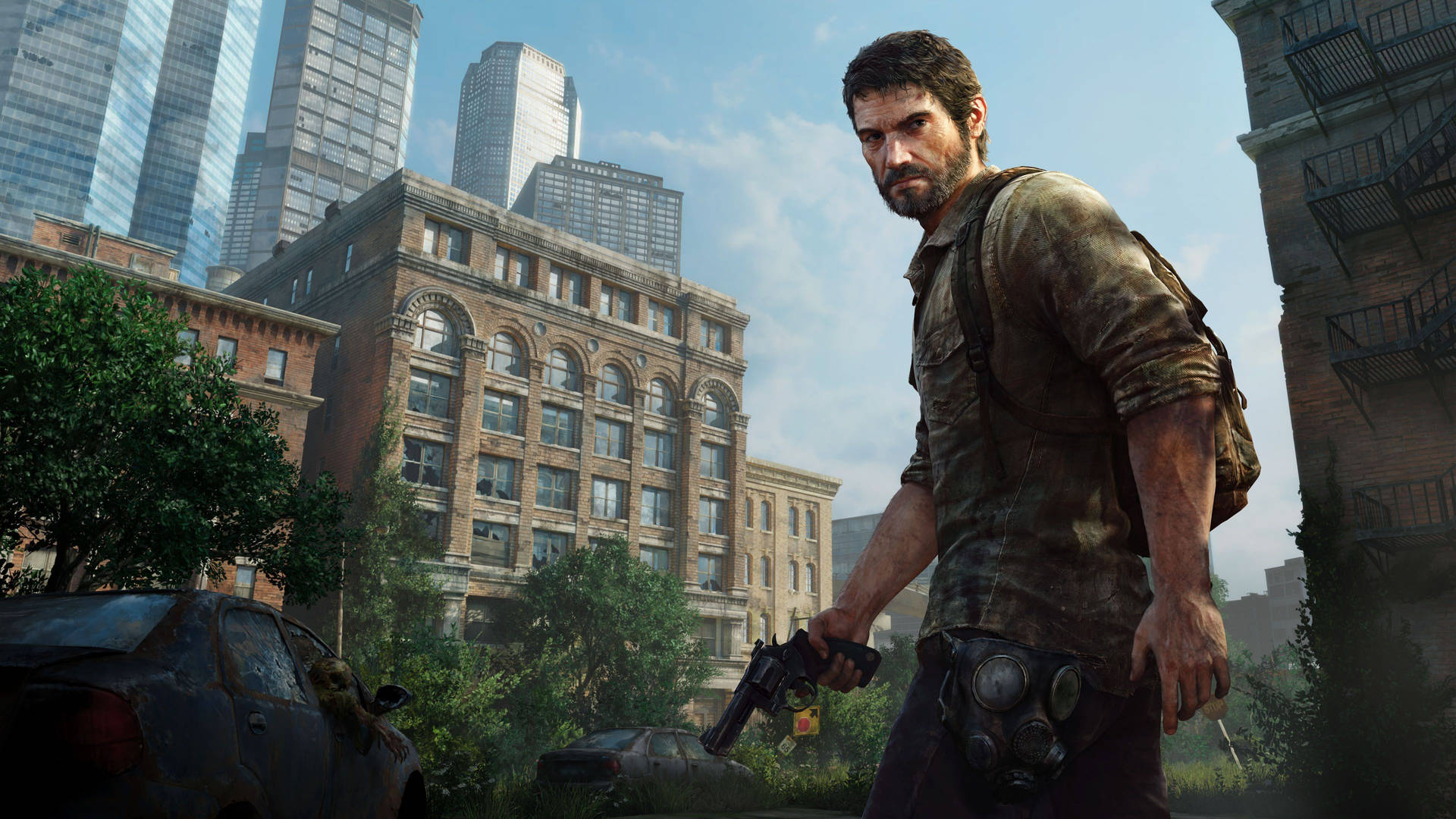 Joel Holding Gun In The Last Of Us 4k Background