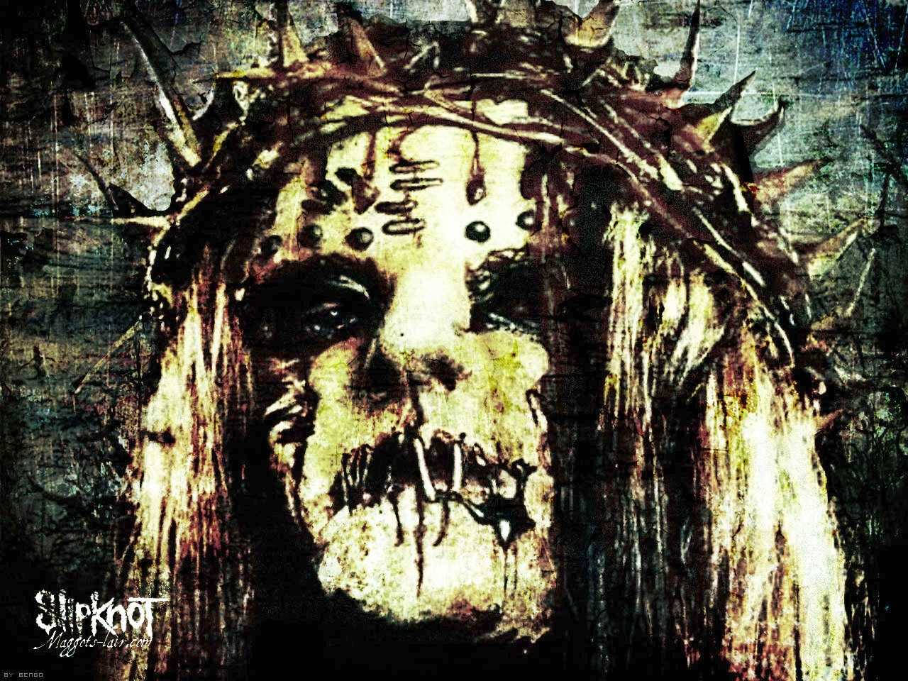 Joey Jordison Mask And Crown Background
