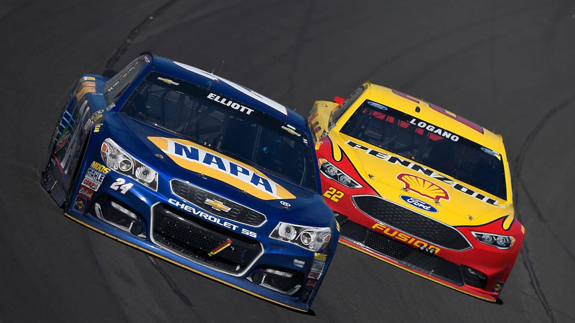 Joey Logano In Action At The Elliott Bristol Cars Race