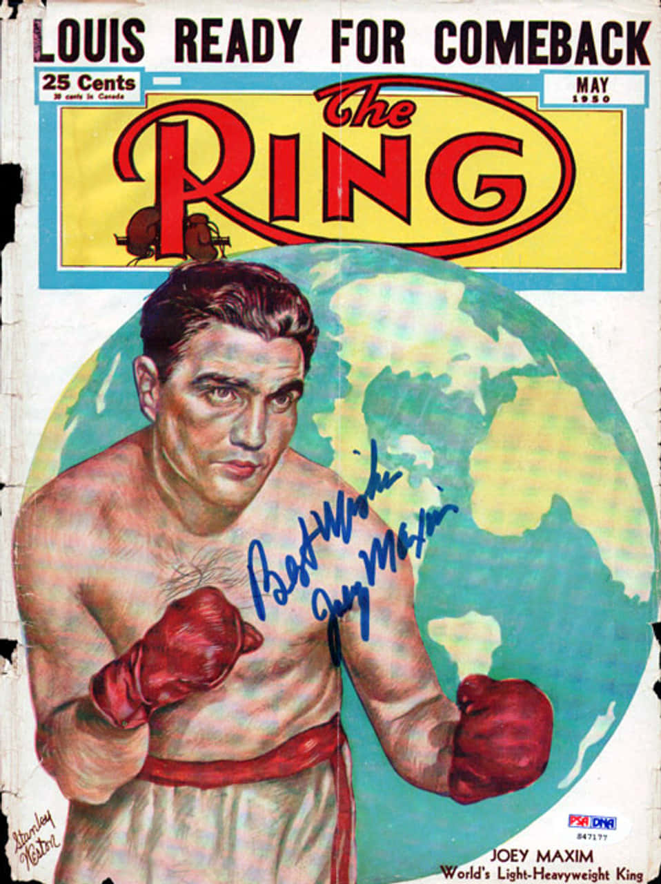 Joey Maxim Magazine Autograph Background