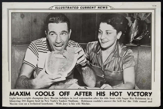 Joey Maxim Newspaper Clipping Background