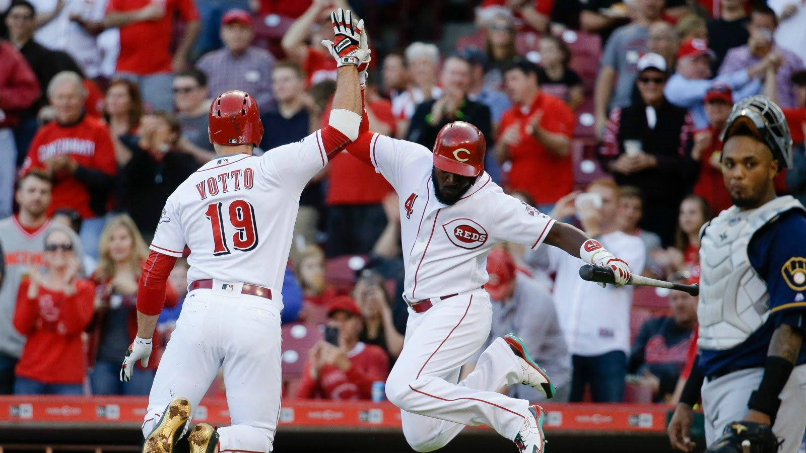 Joey Votto Cheering And Celebrating Background