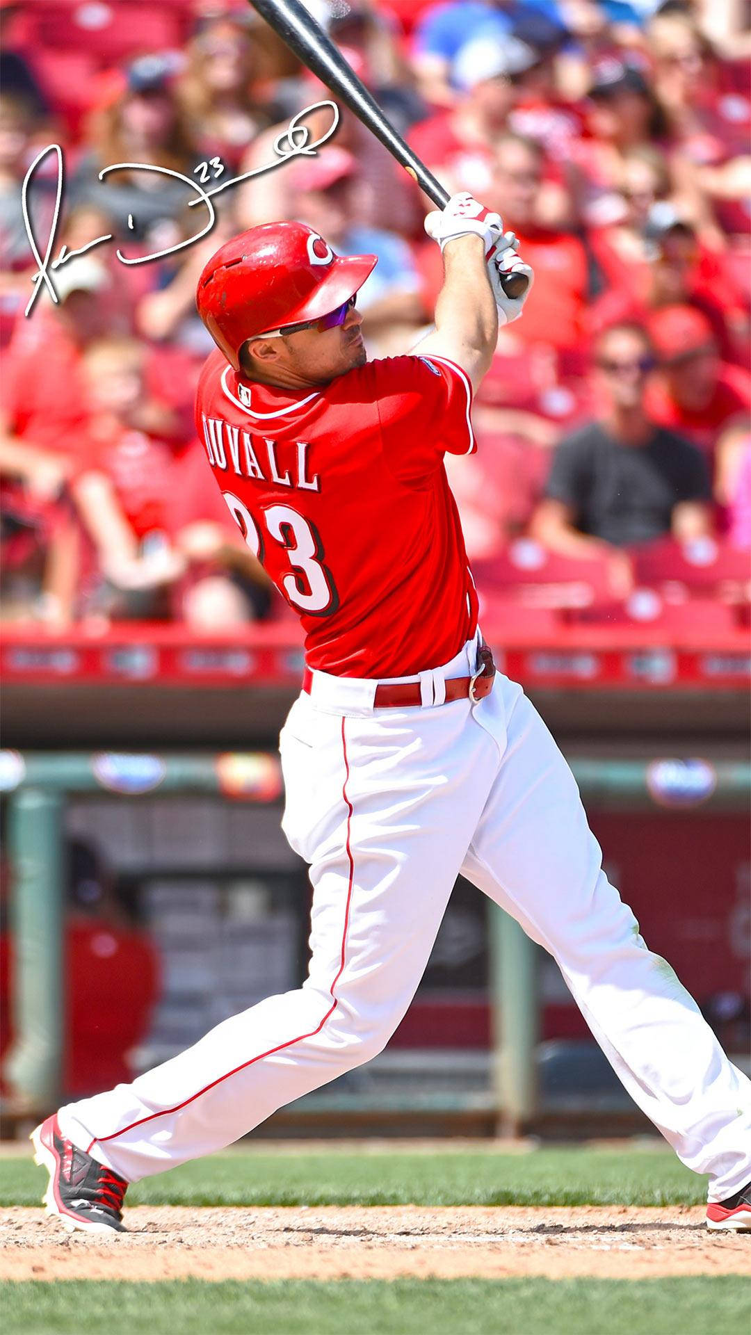 Joey Votto In The Heat Of A Powerful Swing