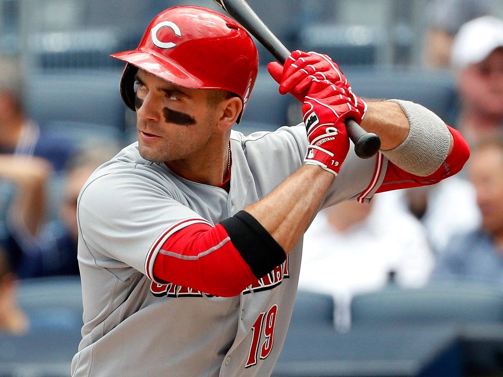 Joey Votto With Black Face Paint Background