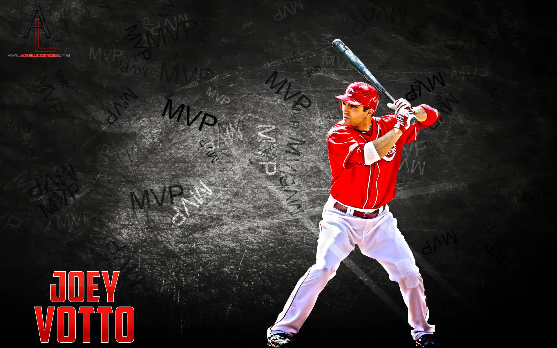 Joey Votto With Grunge Backdrop