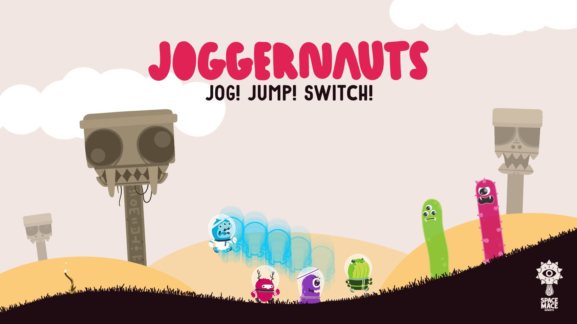 Joggernauts Colorful Alien Players Background
