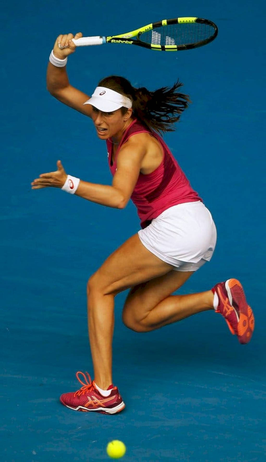 Johanna Konta Powerfully Holding Tennis Racket