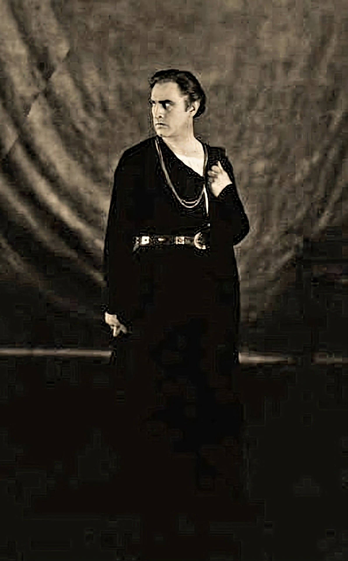 John Barrymore As Hamlet In Classic Black And White Image Background