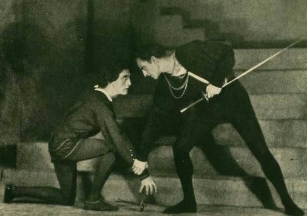 John Barrymore Hamlet Fight Scene Background