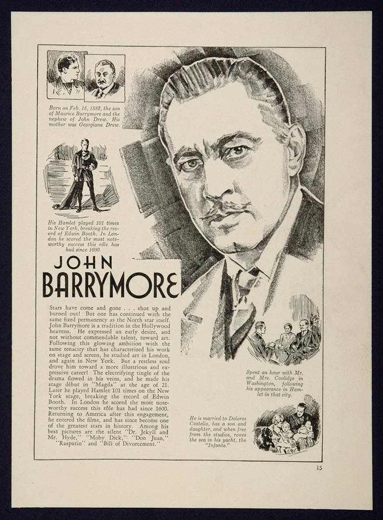 John Barrymore Hamlet Newspaper