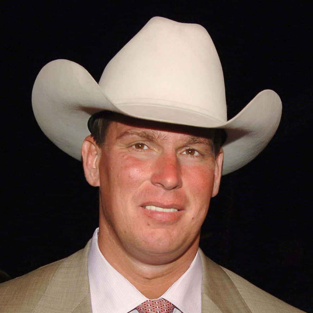 John Bradshaw Layfield Wearing His Signature White Cowboy Hat Background