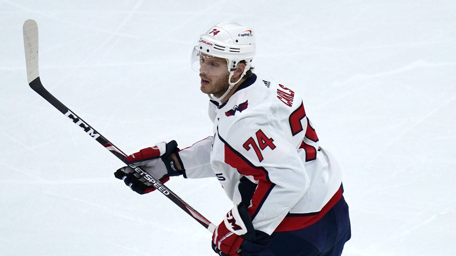 John Carlson Of The Washington Capitals In Action With His Ccm Jetspeed Stick