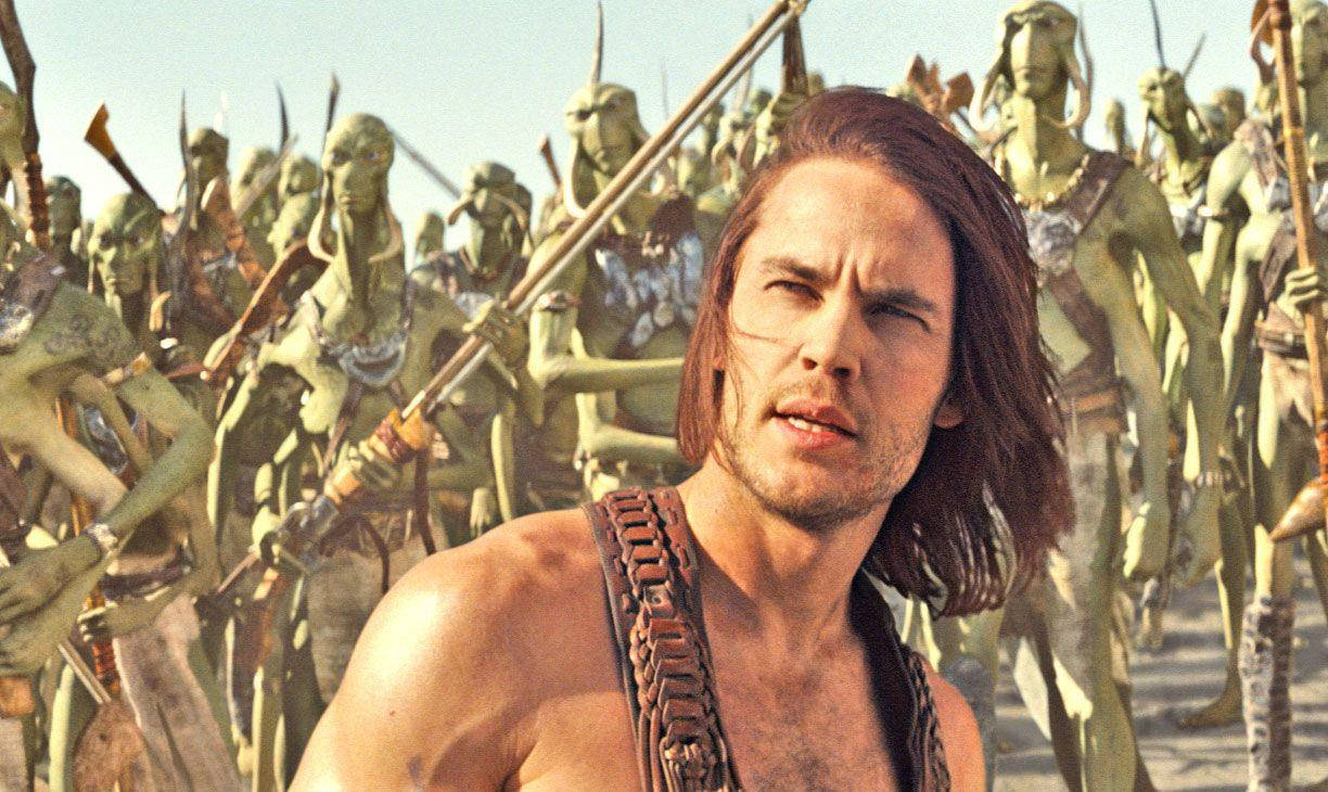John Carter And Green Alien Soldiers Background