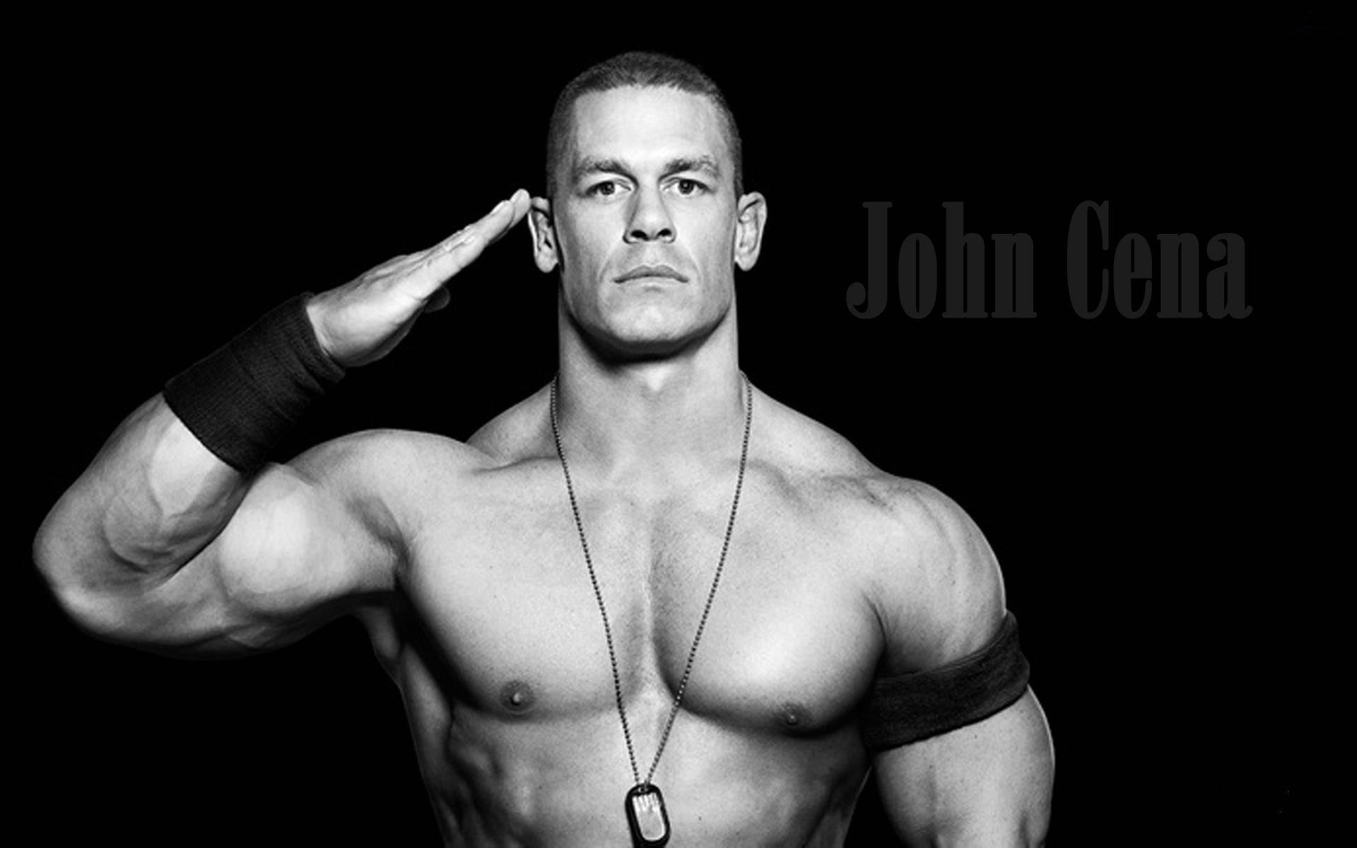 John Cena In Black And White Background