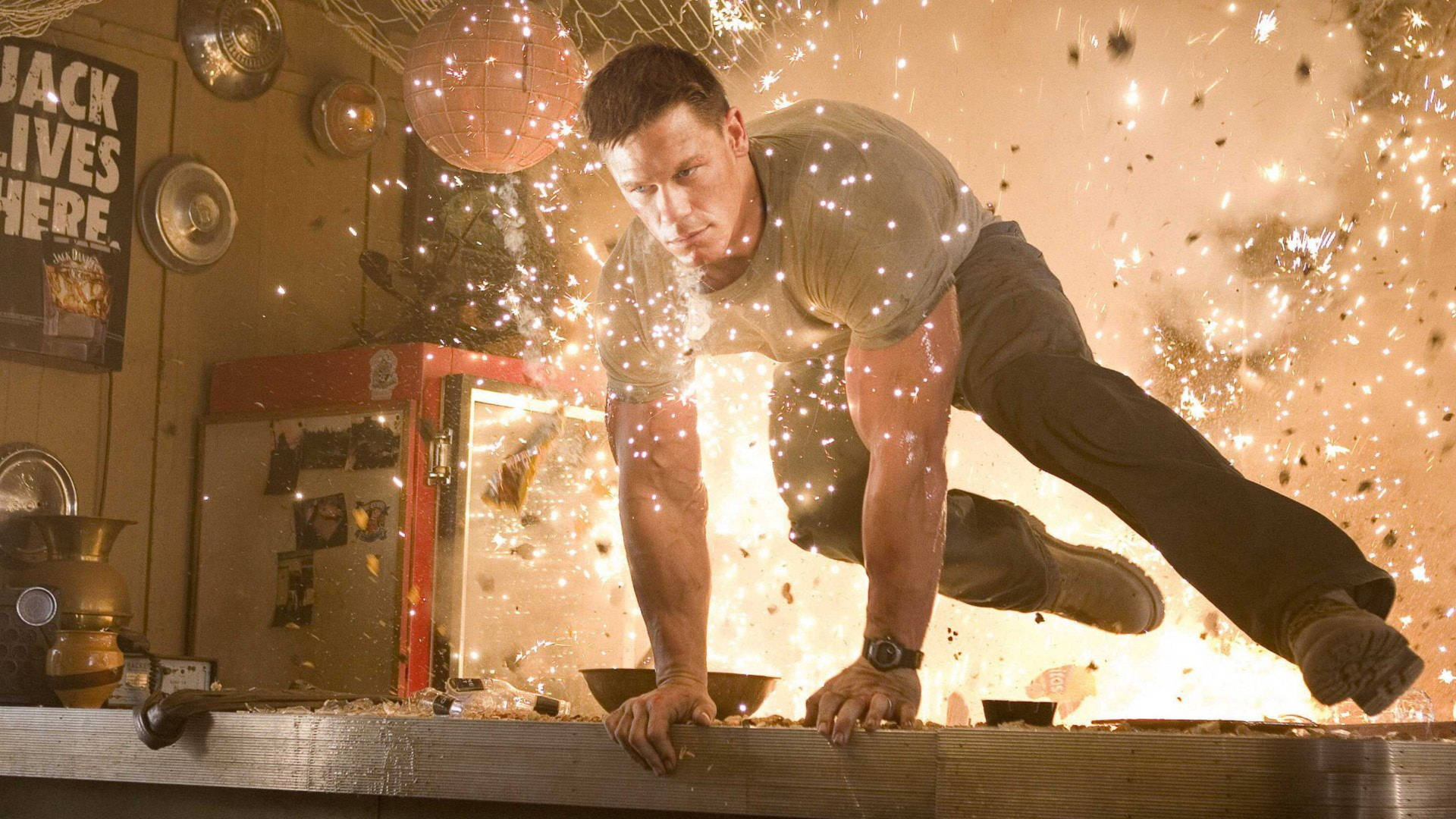 John Cena The Marine Explosion Scene Background