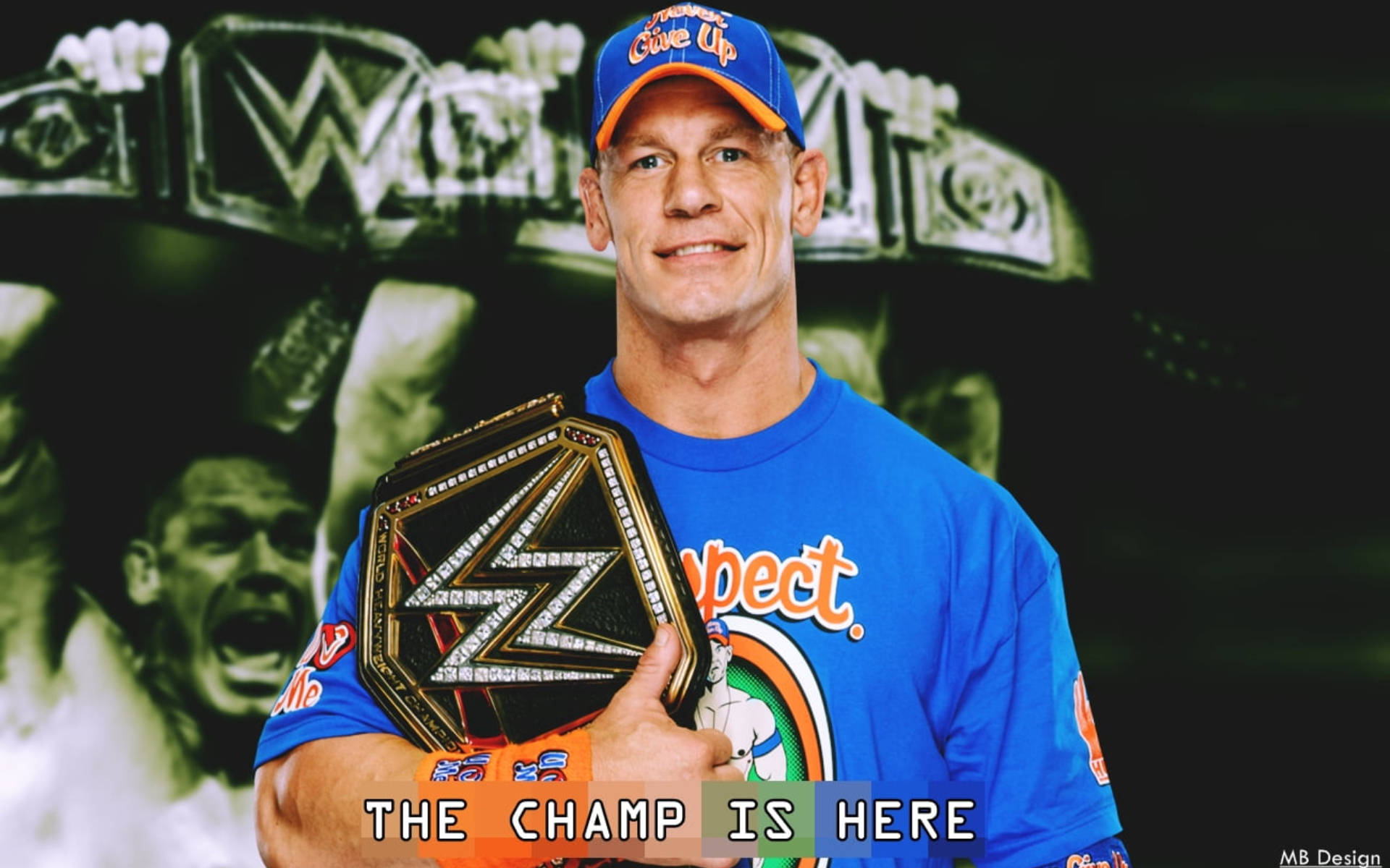 John Cena With Wwe Belt Background