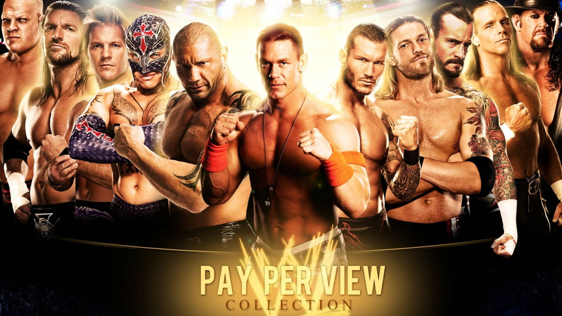 John Cena With Wwe Superstars Background