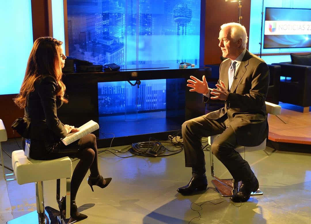 John Cornyn Being Interviewed By A Woman