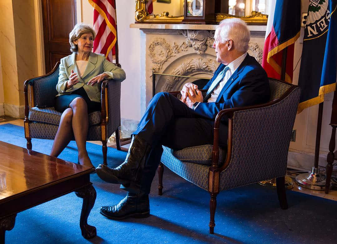 John Cornyn Cross-legged