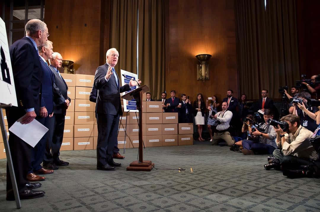 John Cornyn Declaring To Reporters