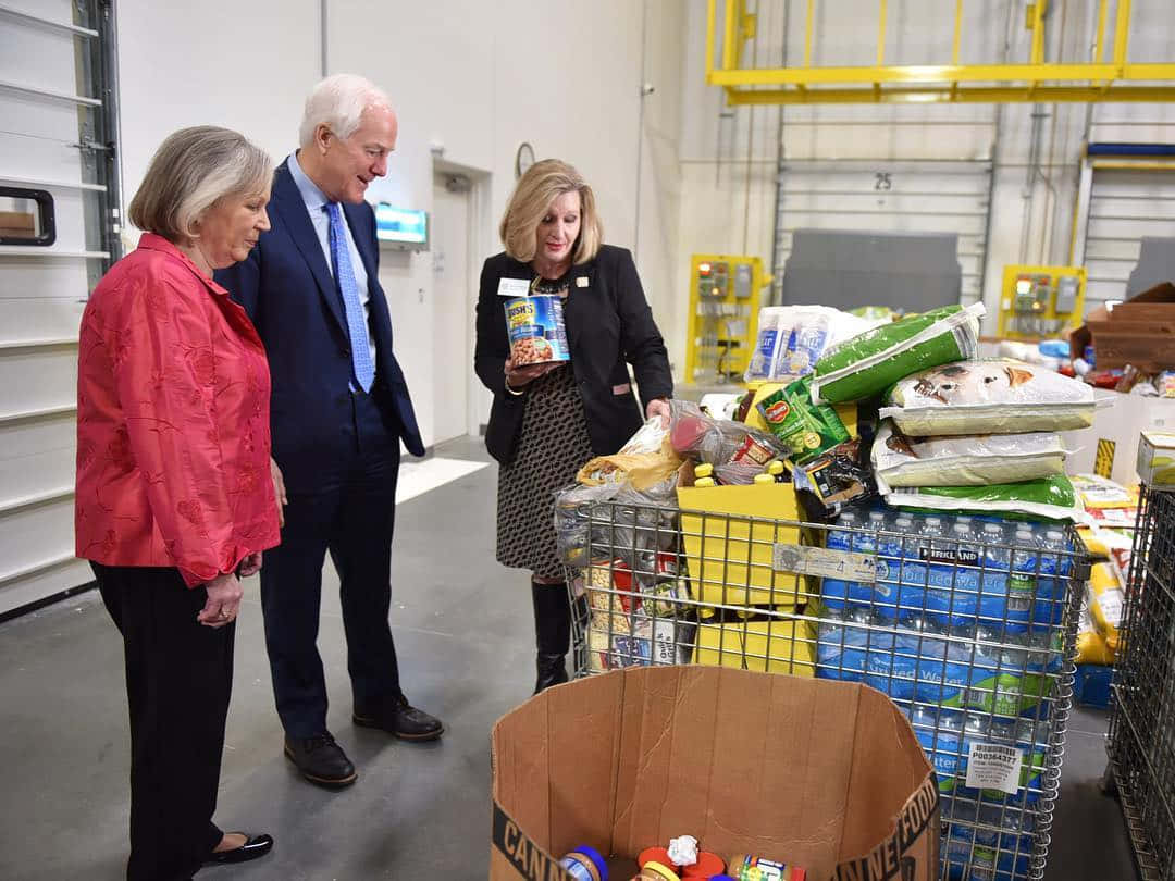 John Cornyn Looking At The Relief Goods
