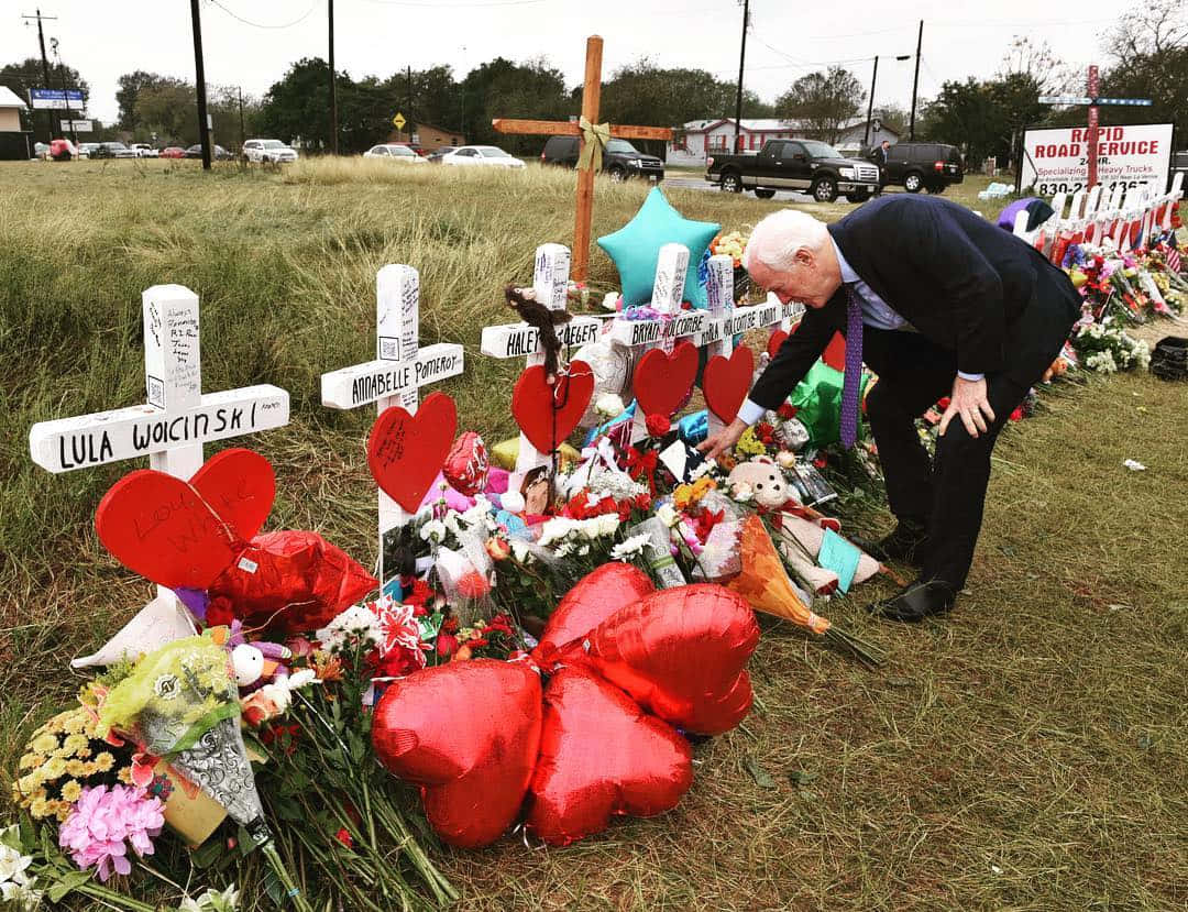John Cornyn Visiting A Cemetery