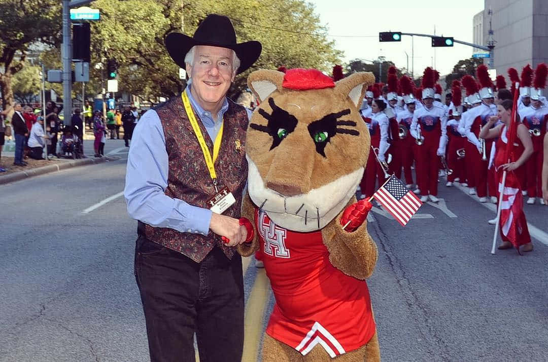 John Cornyn With A Mascot