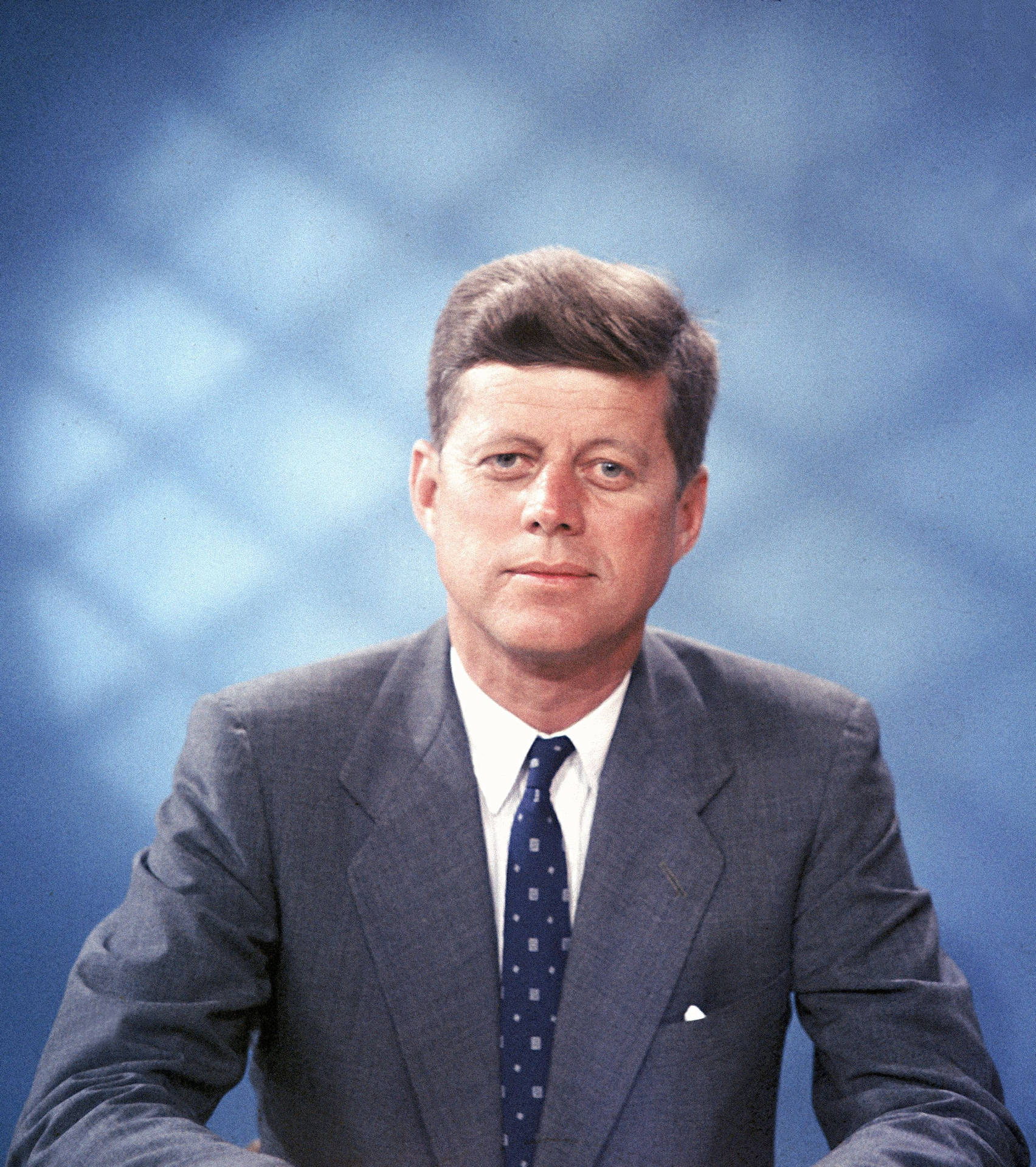 John F. Kennedy Blue Background Background