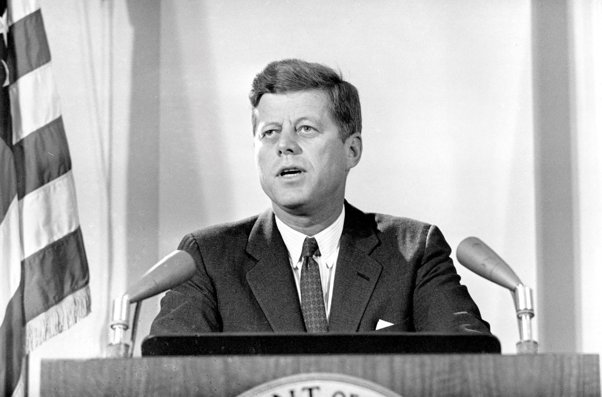 John F. Kennedy On The Stage