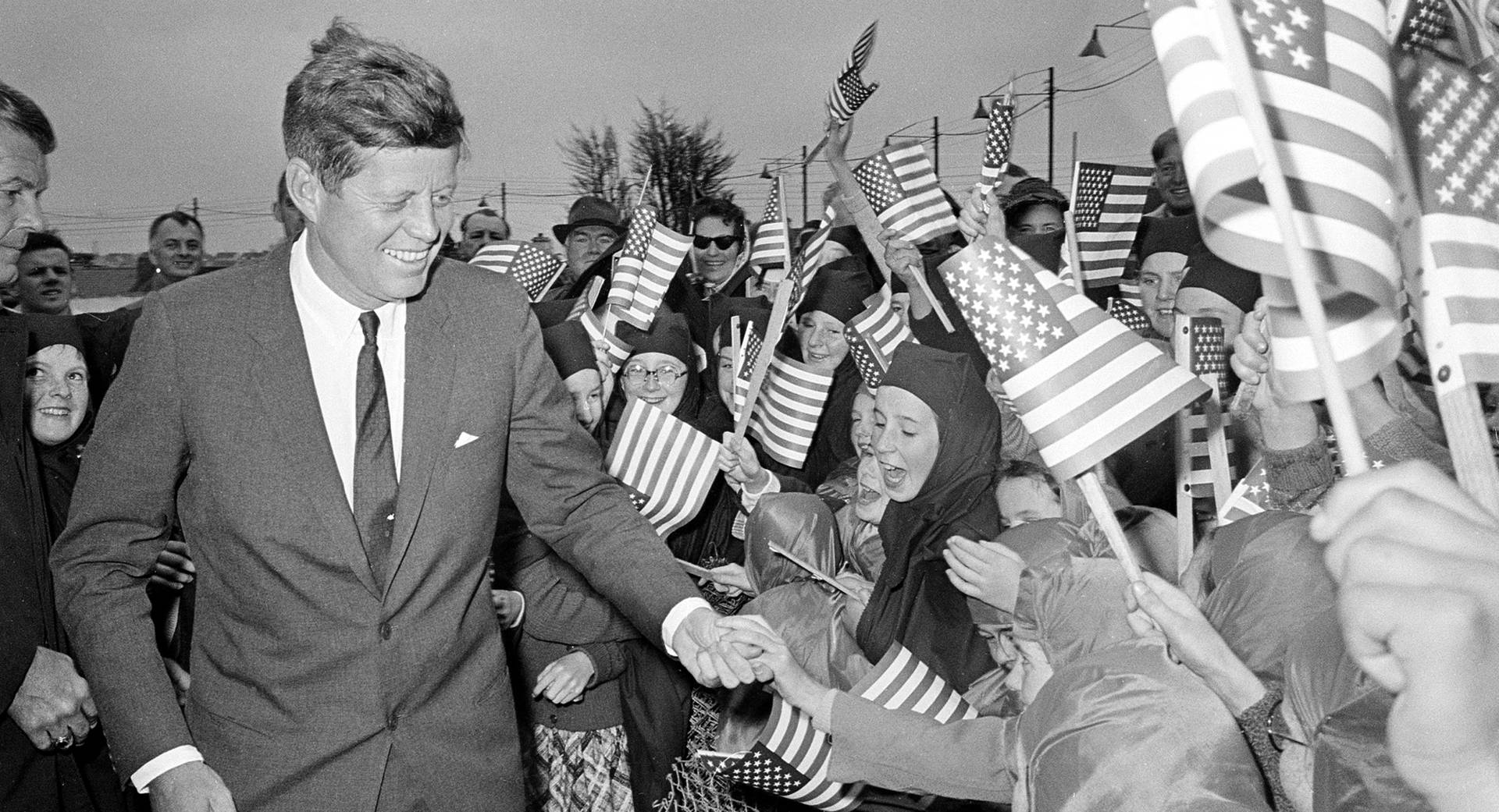 John F. Kennedy With Children Background