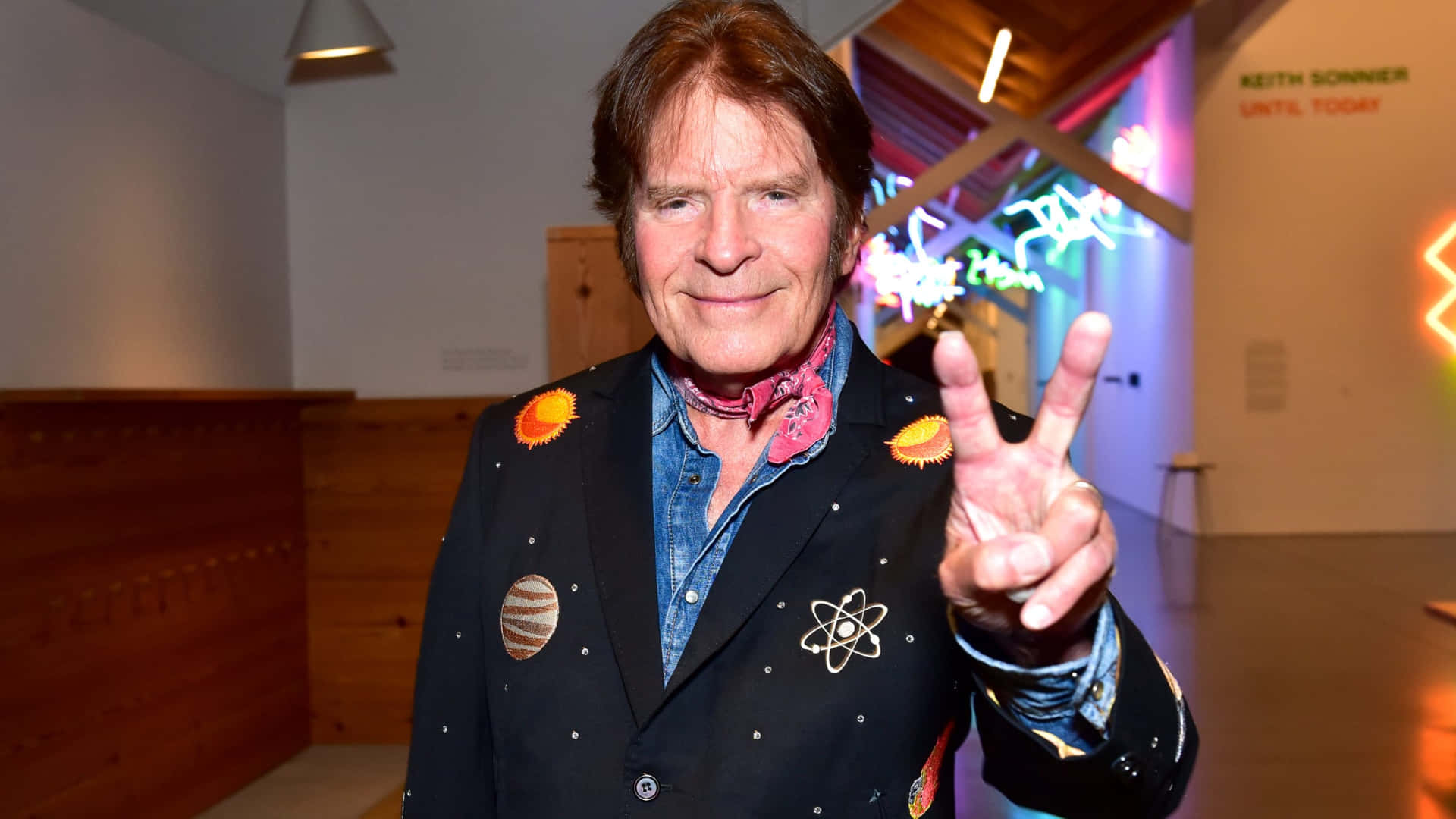 John Fogerty Peace Sign Event Background