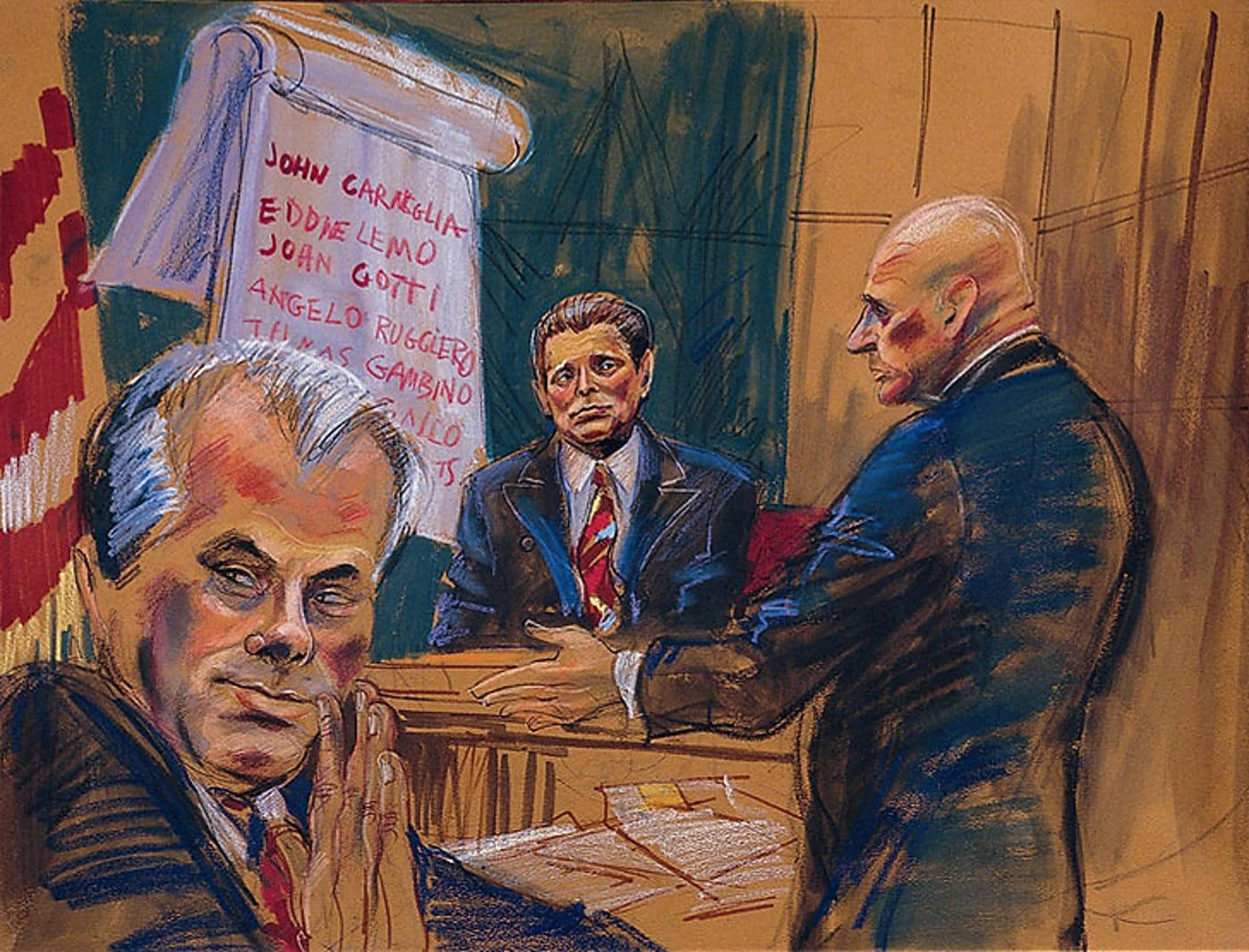 John Gotti Trial Art Background