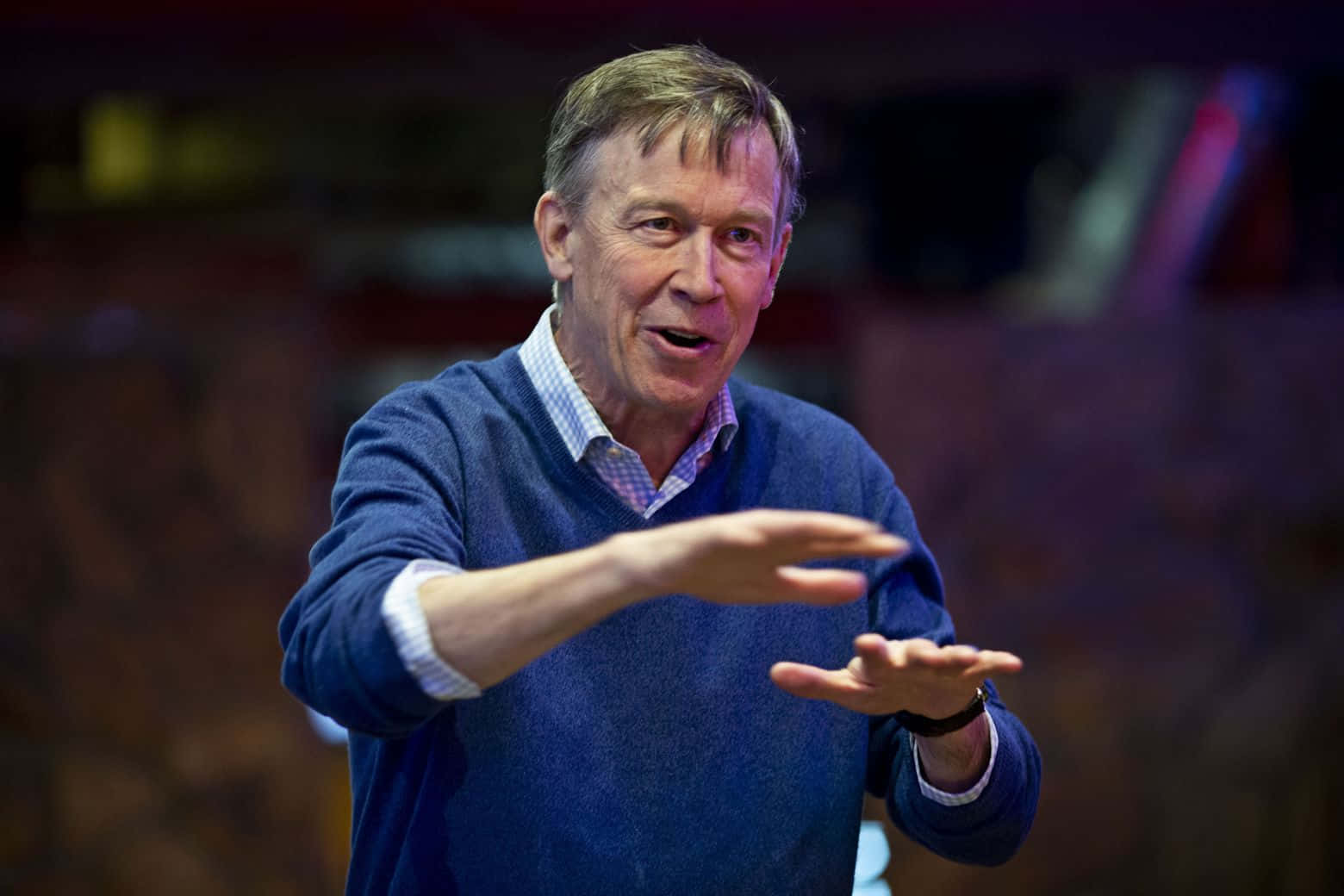 John Hickenlooper Making Hand Gestures