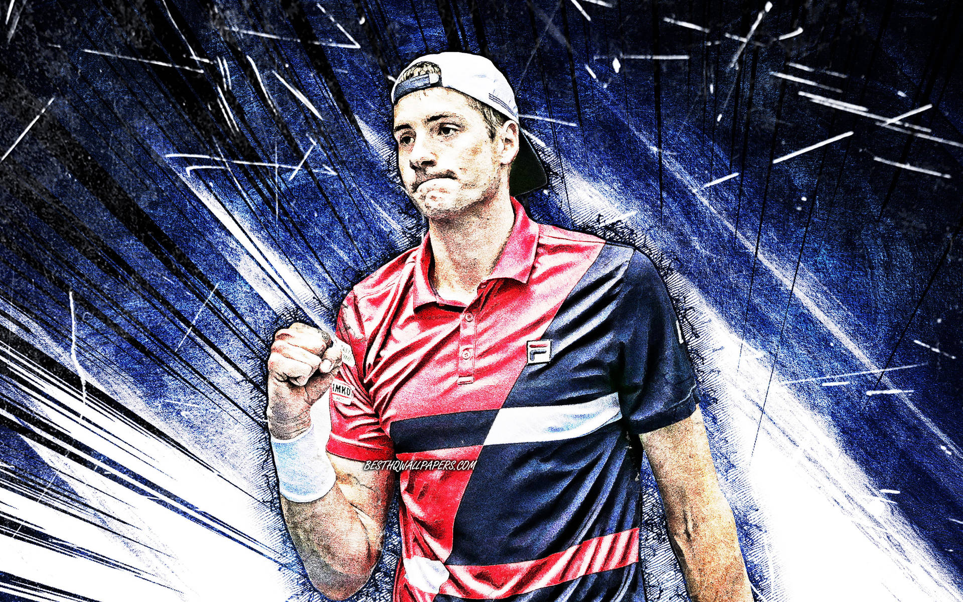 John Isner Dark Blue Abstract Edit Background