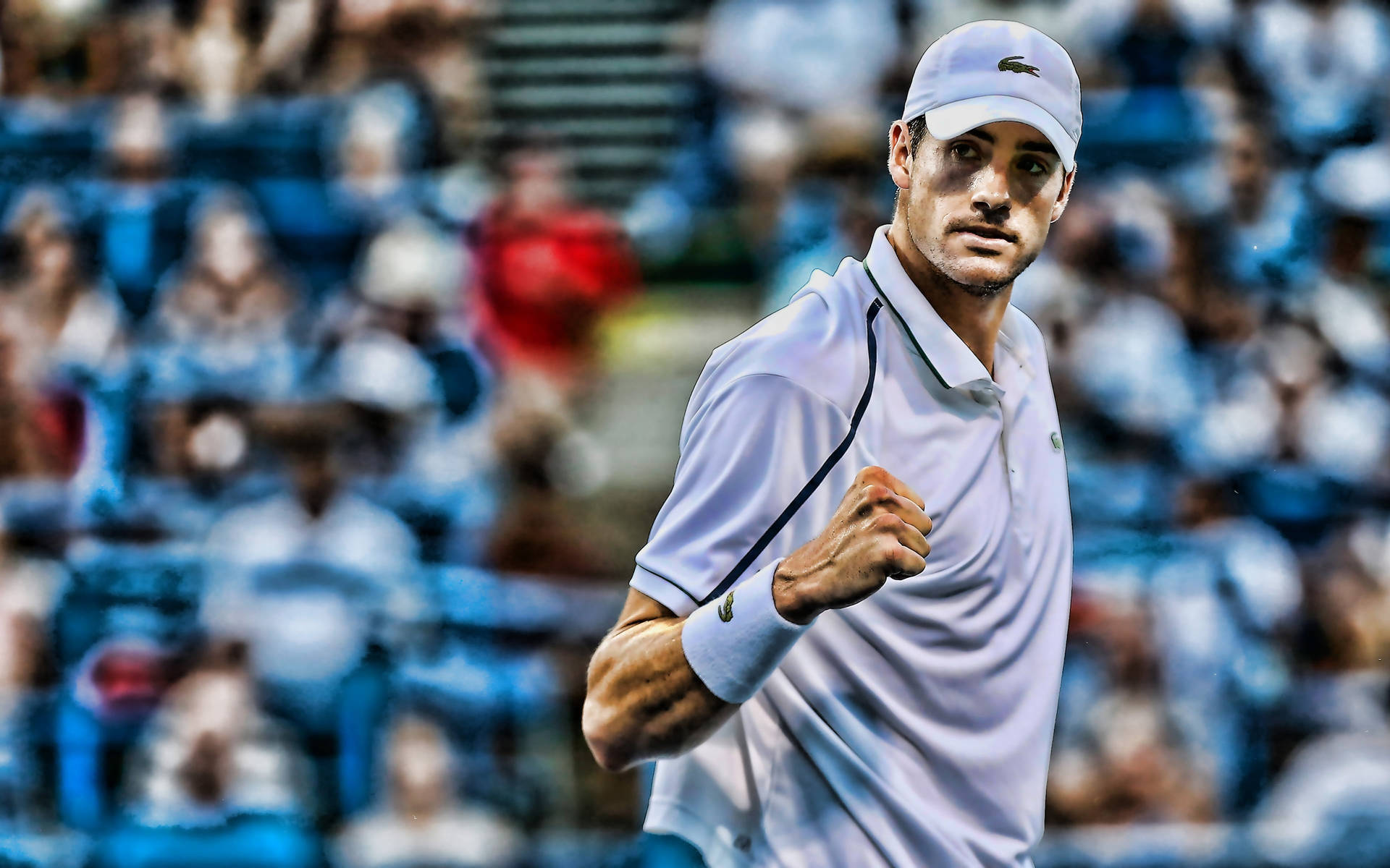 John Isner With Closed Fist Background