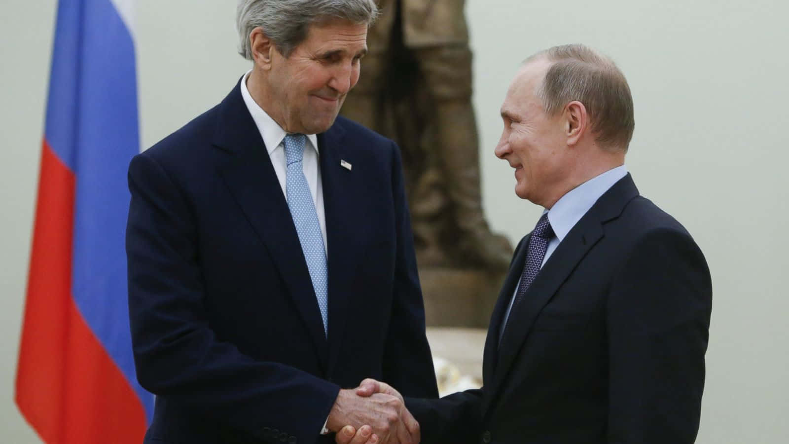 John Kerry And Vladimir Putin In A Diplomatic Meet Background