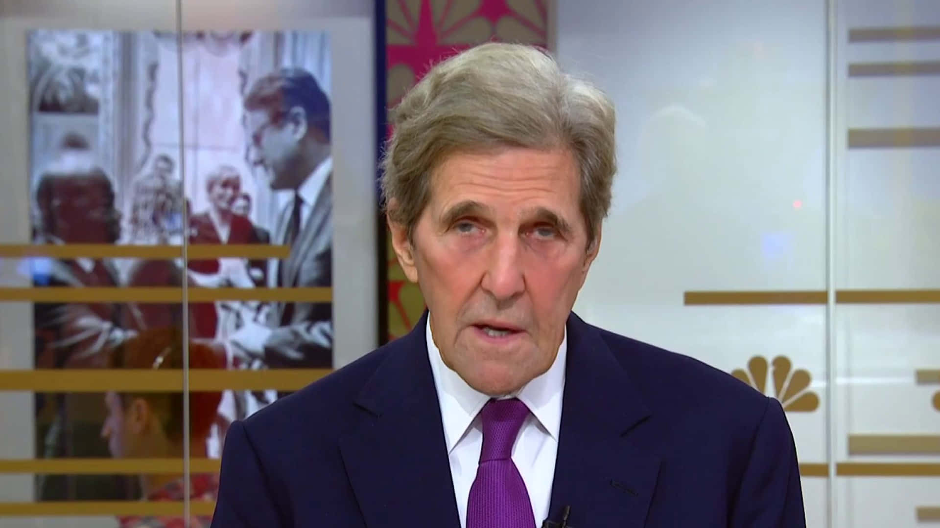 John Kerry Discussing Biden's Climate Policies Background