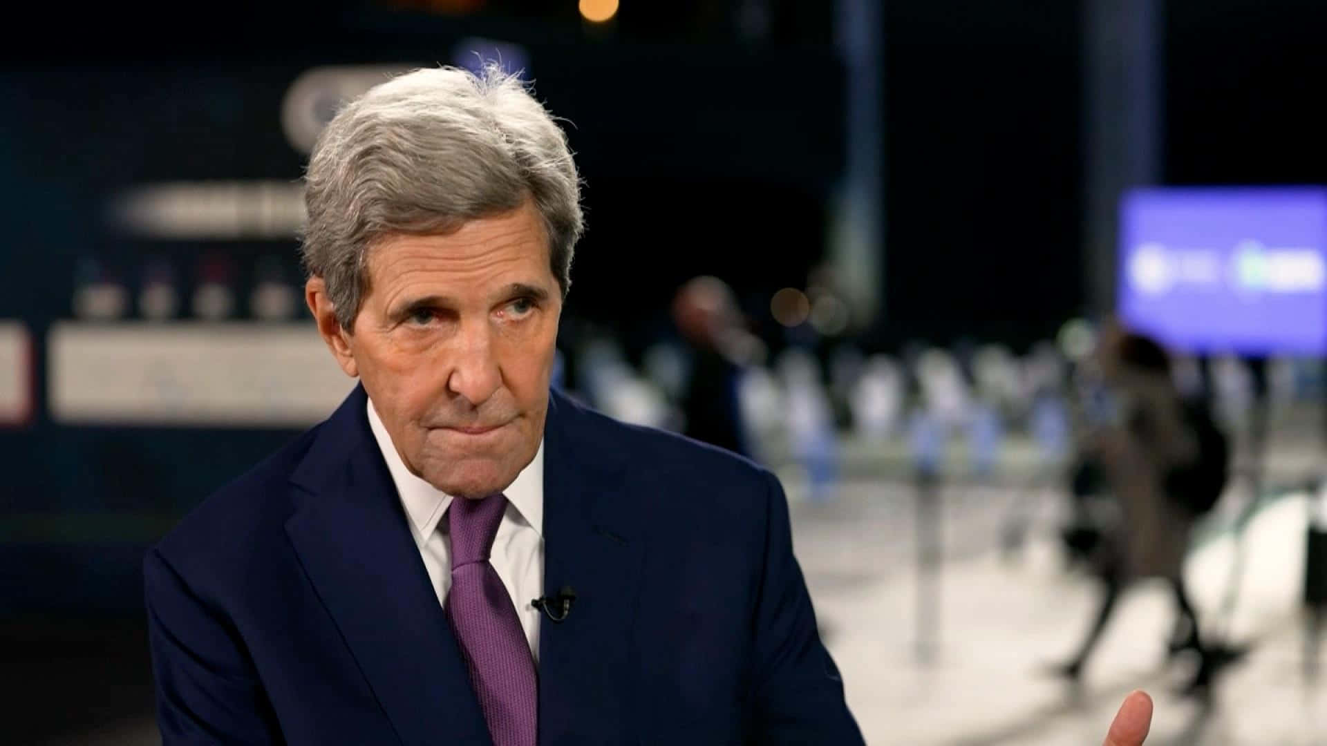 John Kerry During Interview With Christine Amanpour
