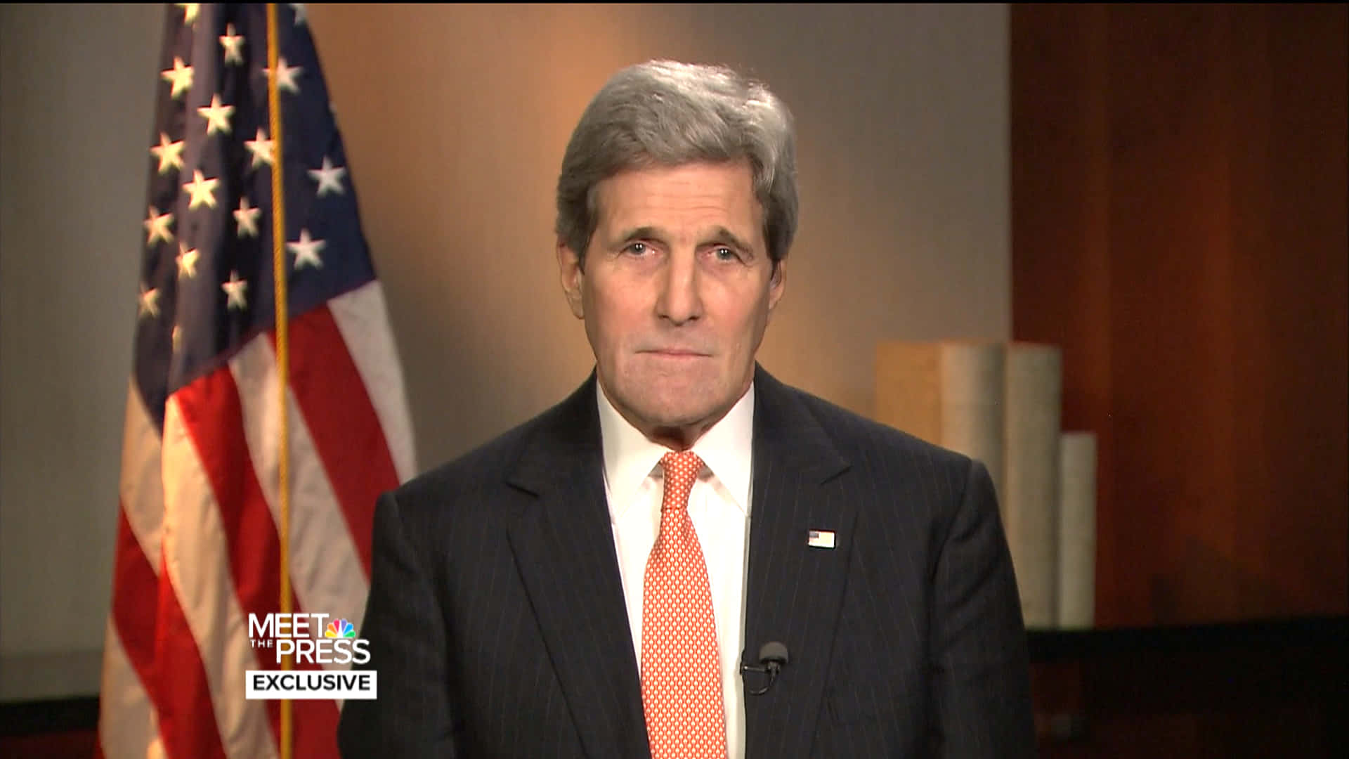John Kerry Giving An Interview On Meet The Press Background