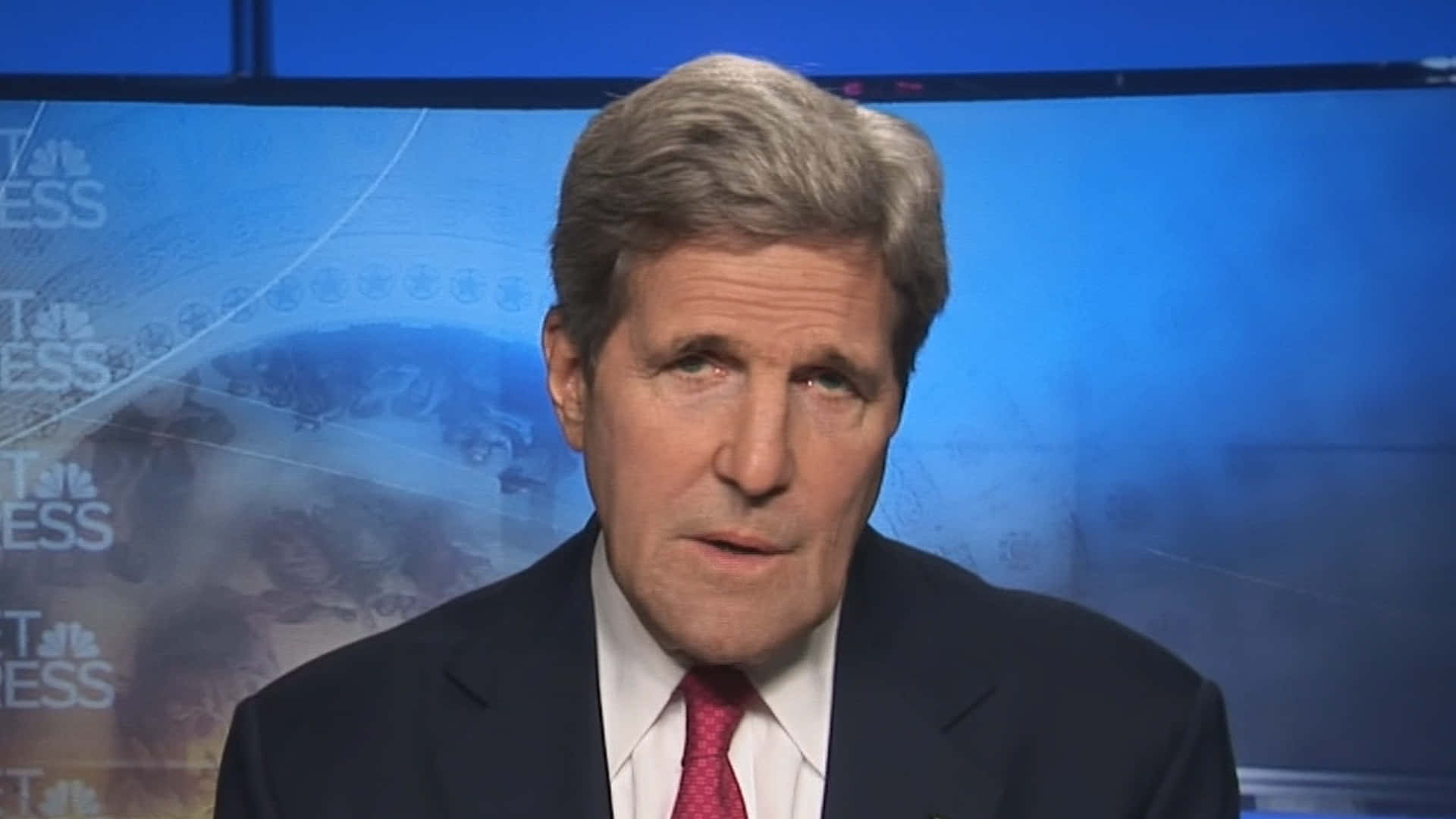 John Kerry In The Spotlight Participating In A Meet The Press Interview