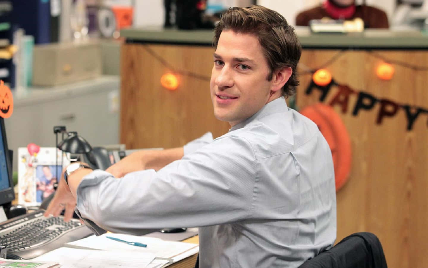 John Krasinski Stares Seriously Into The Unknown. Background