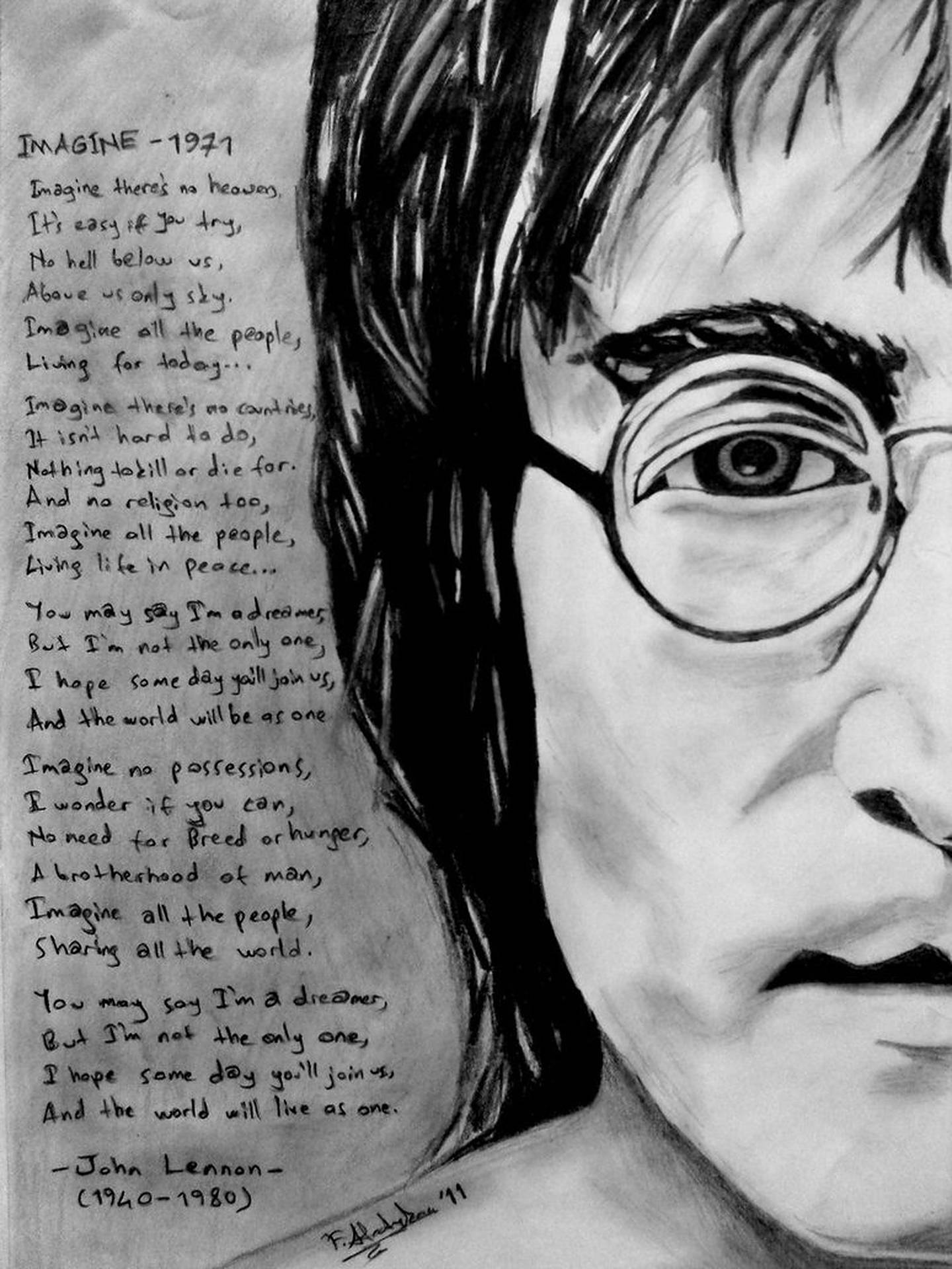 John Lennon Half Illustration Background