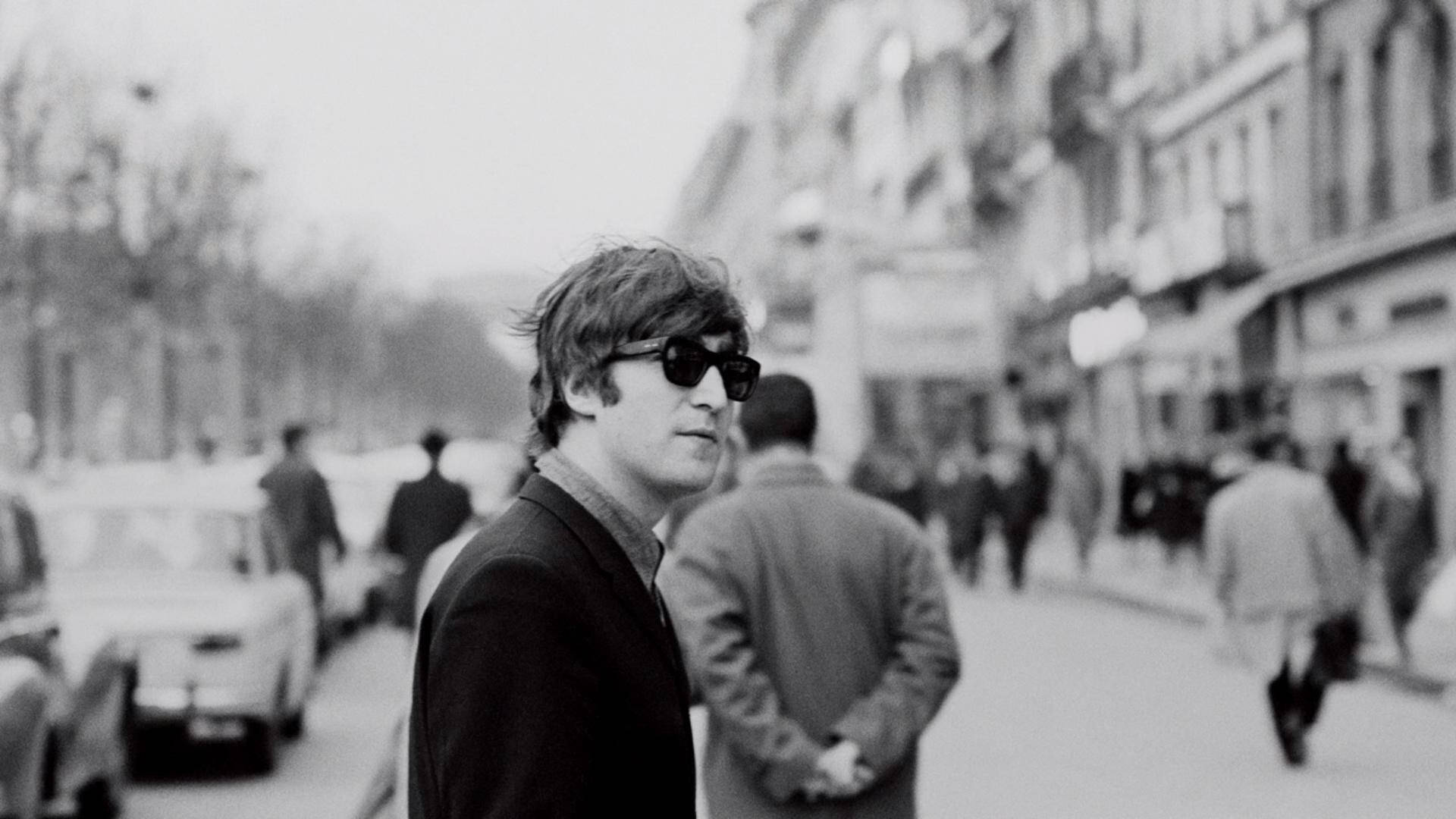 John Lennon Monochromatic Photograph Background