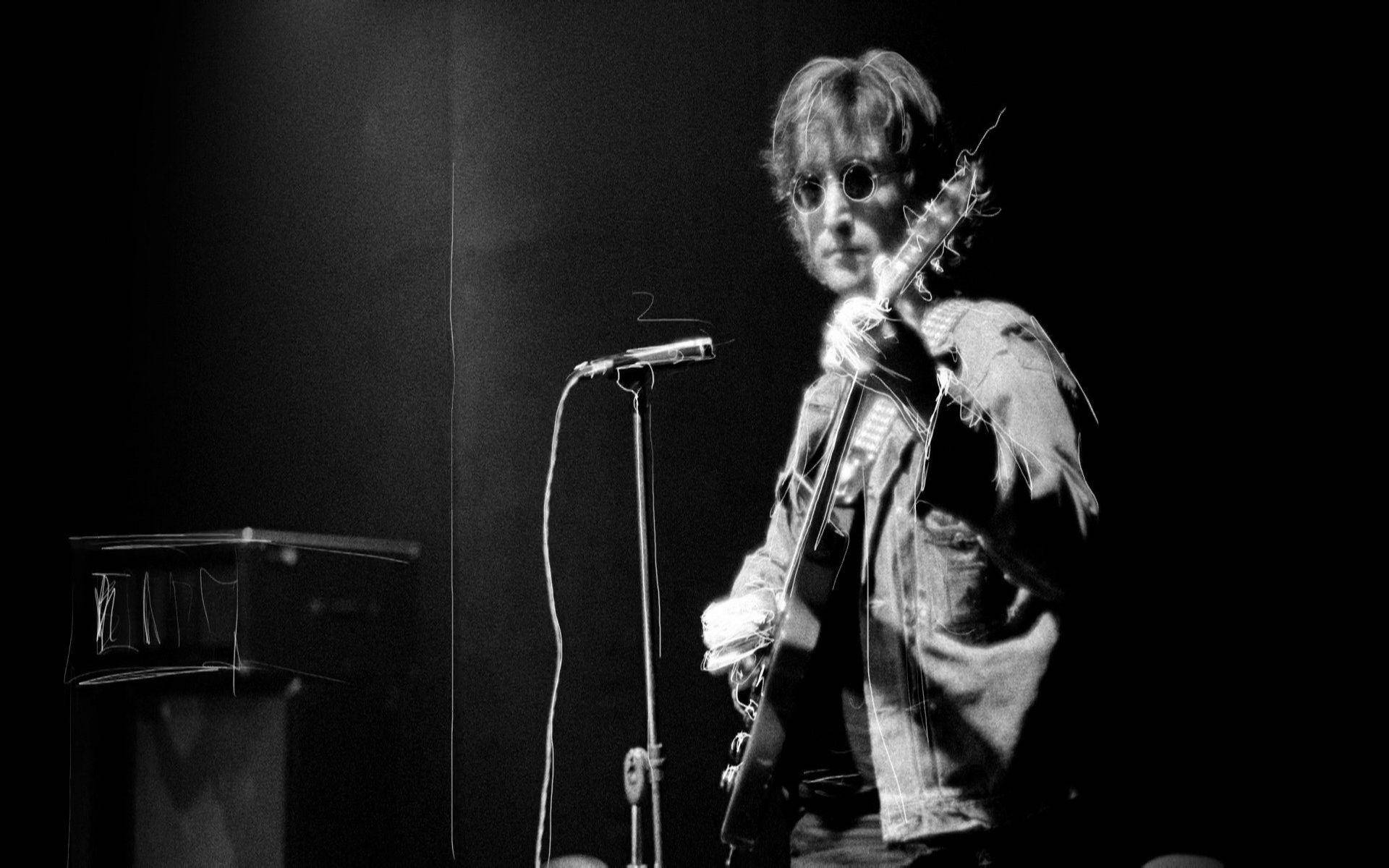 John Lennon Playing Electric Guitar Background
