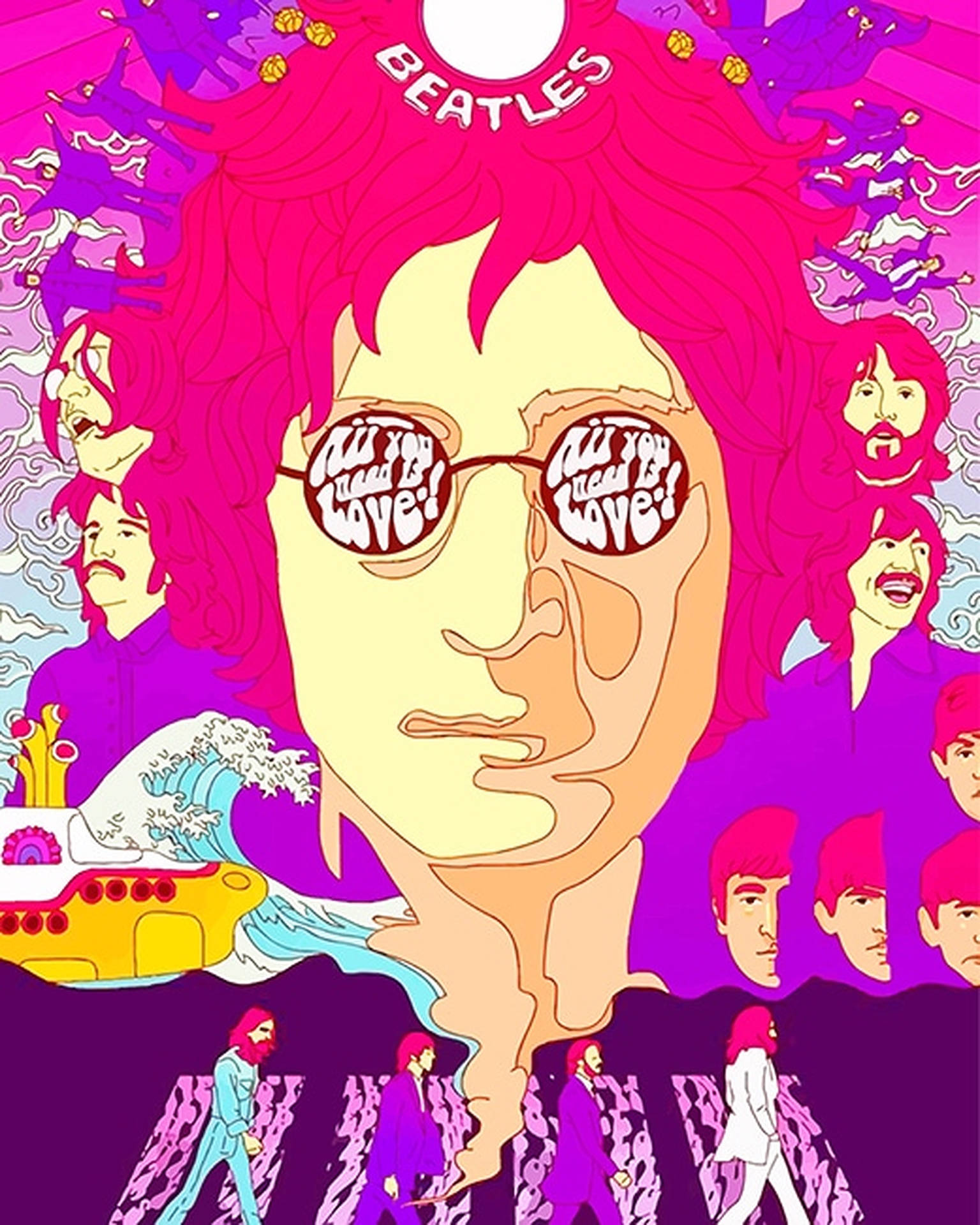 John Lennon Retro Art Background