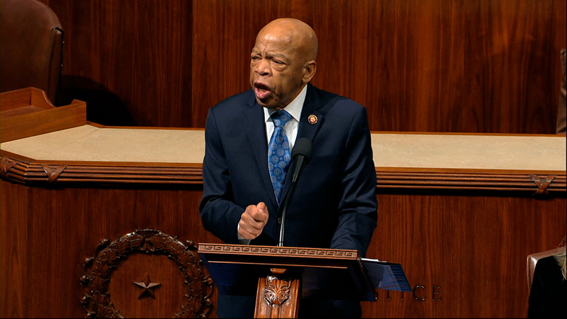 John Lewis Delivers Speech At House Of Representatives Background