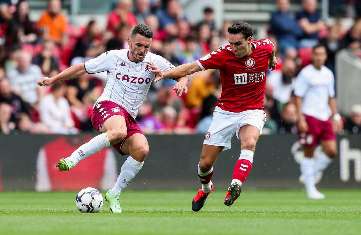 John Mcginn In Action For Aston Villa Fc. Background