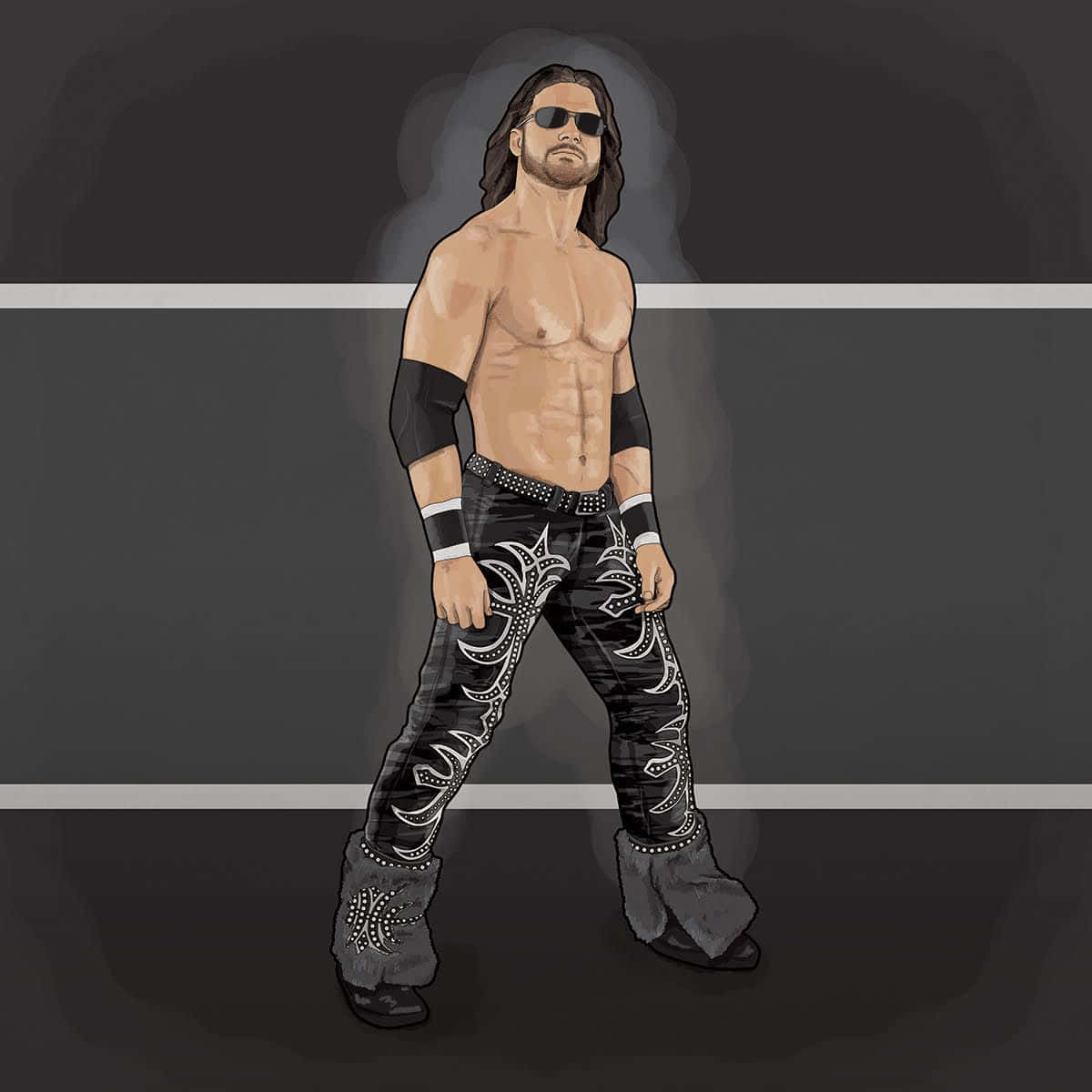 John Morrison Wrestler Fanart Drawing Background