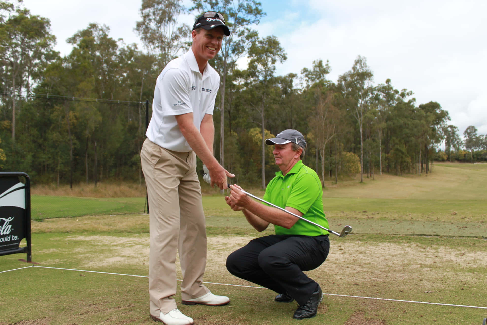 John Senden And Kneeling Caddie Background