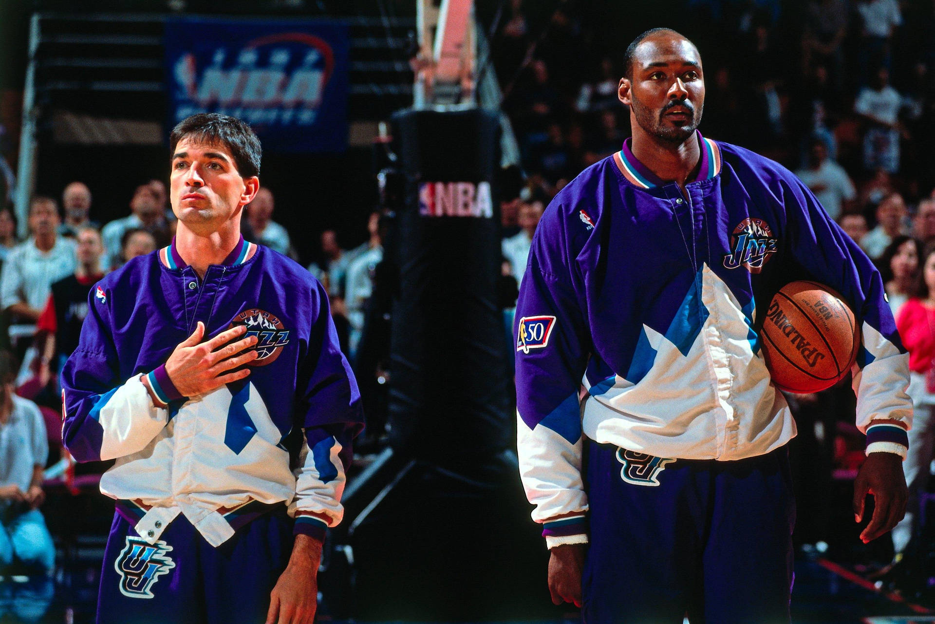 John Stockton And Karl Malone Standing Background